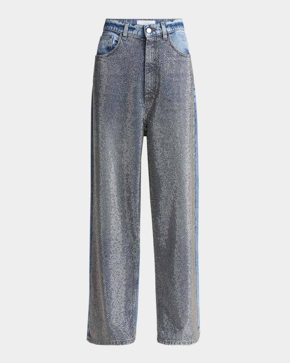 Crystal Hotfix Wide Leg Jeans